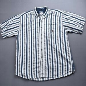 Coliseum Jeans‎ Striped Button Down Short Sleeve Shirt Mens XL
